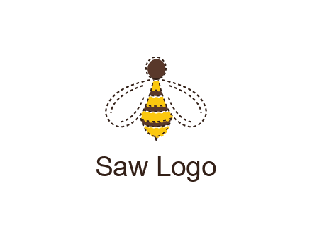 bee in stitch line logo