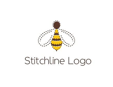bee in stitch line logo