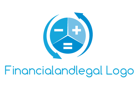 arrows around the circle with mathematical symbols logo