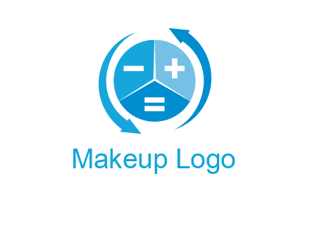 arrows around the circle with mathematical symbols logo