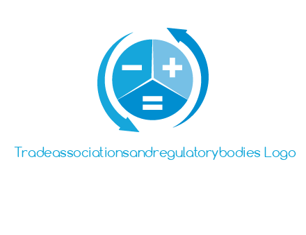 arrows around the circle with mathematical symbols logo