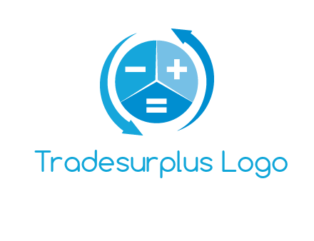 arrows around the circle with mathematical symbols logo