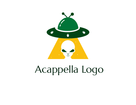 alien in the spaceship logo