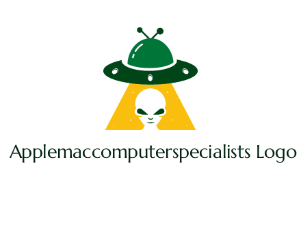 alien in the spaceship logo