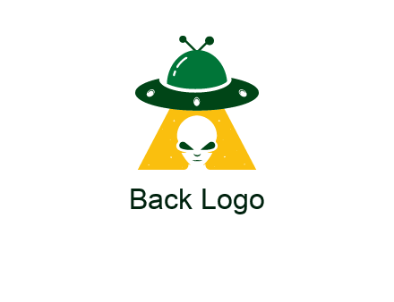 alien in the spaceship logo