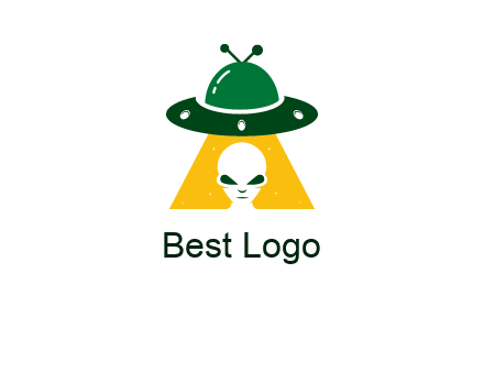 alien in the spaceship logo