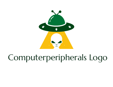 alien in the spaceship logo