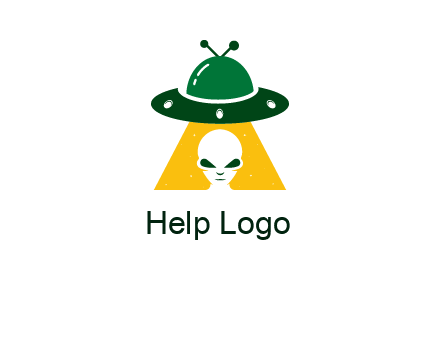 alien in the spaceship logo