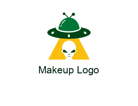alien in the spaceship logo