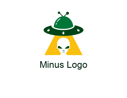 alien in the spaceship logo