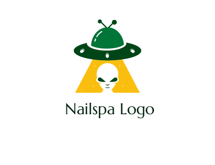 alien in the spaceship logo