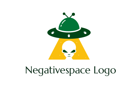 alien in the spaceship logo