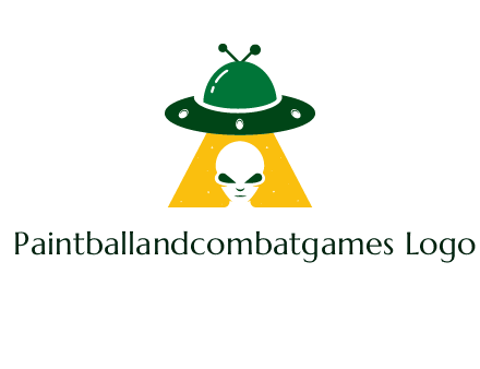 alien in the spaceship logo