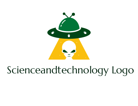 alien in the spaceship logo