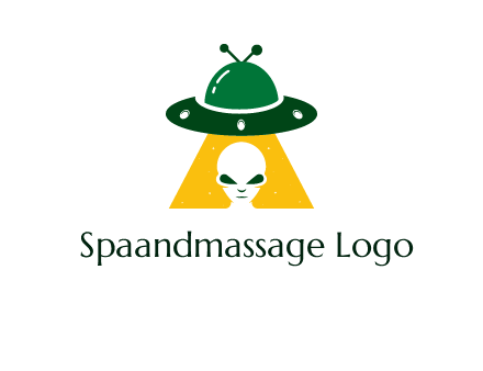 alien in the spaceship logo