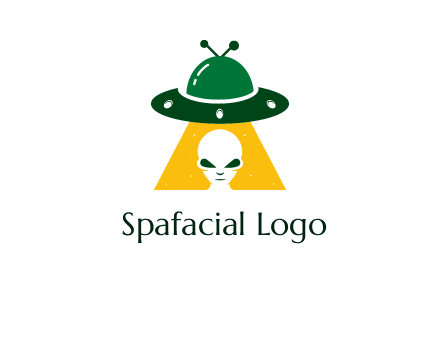 alien in the spaceship logo