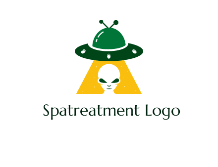alien in the spaceship logo