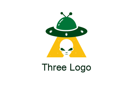 alien in the spaceship logo