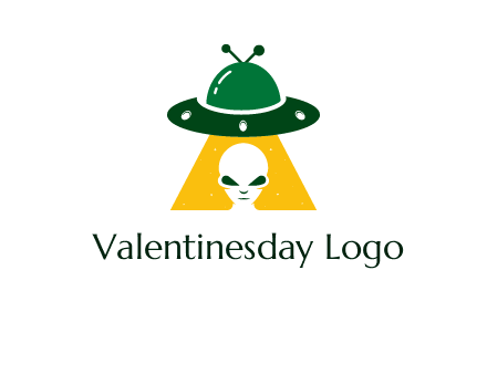 alien in the spaceship logo