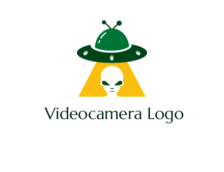 alien in the spaceship logo