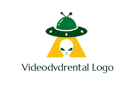 alien in the spaceship logo