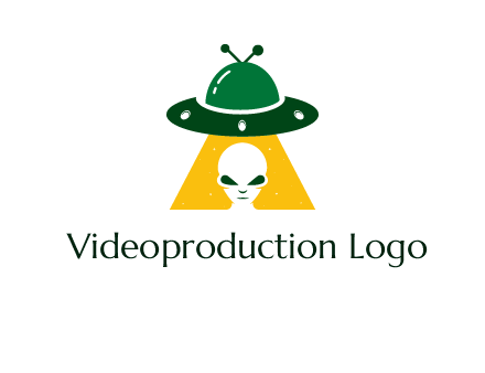 alien in the spaceship logo