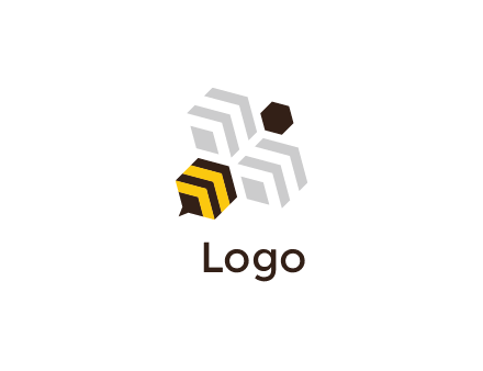 honeycomb and flying bee logo
