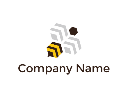 honeycomb and flying bee logo
