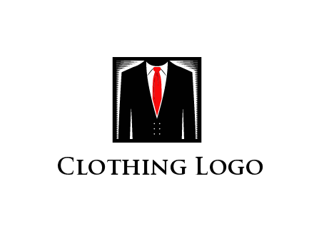suit with red tie illustration