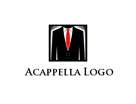 suit with red tie illustration
