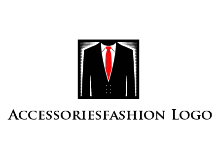 suit with red tie illustration