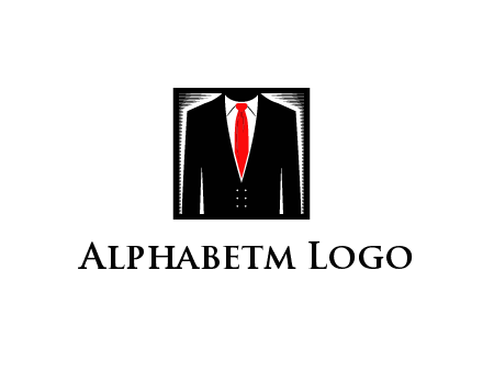 suit with red tie illustration