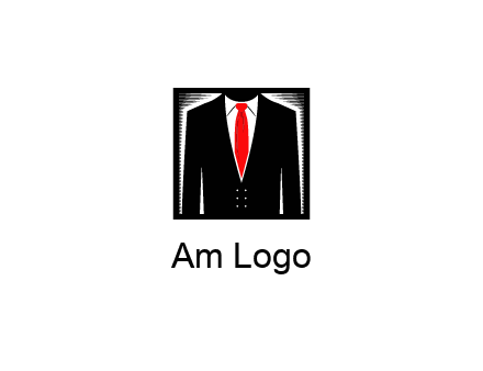 suit with red tie illustration