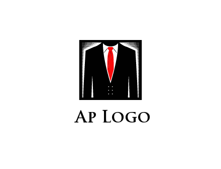 suit with red tie illustration