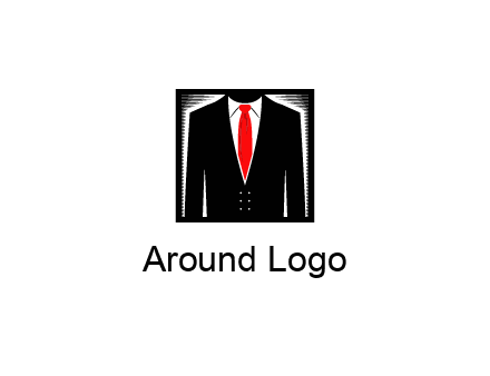 suit with red tie illustration