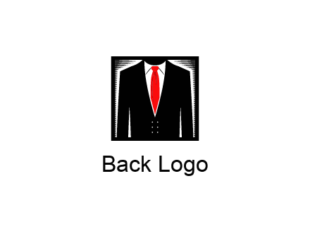 suit with red tie illustration