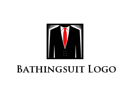 suit with red tie illustration