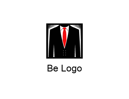 suit with red tie illustration