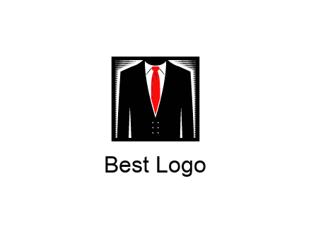 suit with red tie illustration
