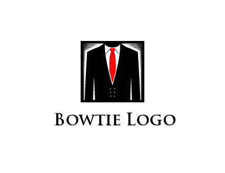 suit with red tie illustration