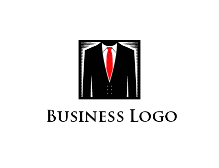 suit with red tie illustration