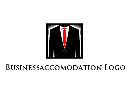 suit with red tie illustration