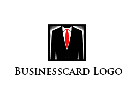 suit with red tie illustration