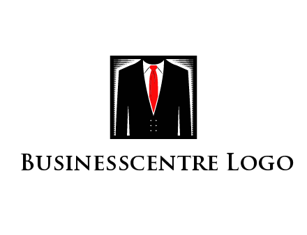suit with red tie illustration