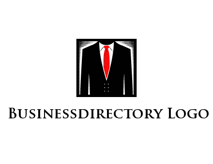suit with red tie illustration