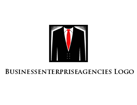 suit with red tie illustration