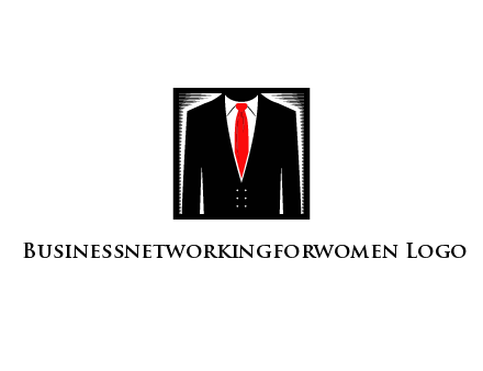 suit with red tie illustration