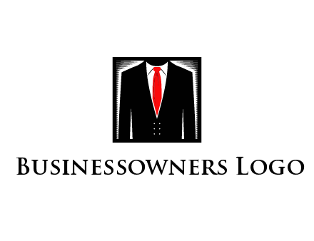 suit with red tie illustration