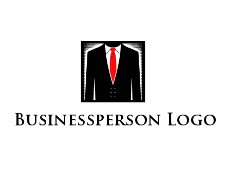 suit with red tie illustration