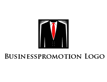 suit with red tie illustration